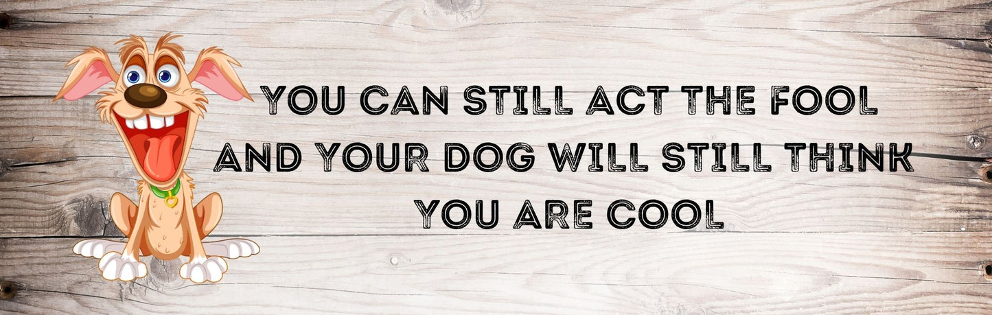 Wall Signs - Dog Themed YOU CAN STILL ACT THE FOOL AND YOUR DOG WITH STILL THINK YOU ARE COOL