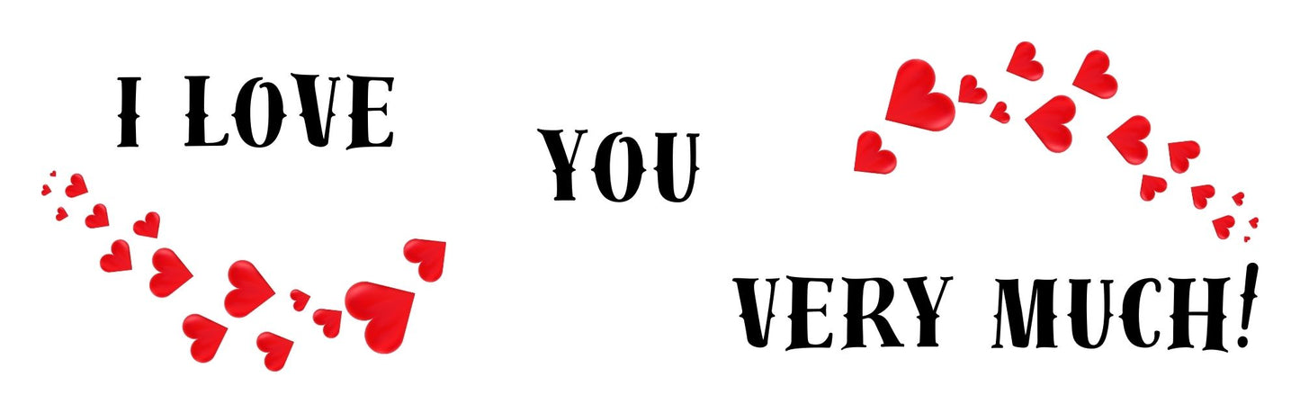 Wall Sign - Romance Theme I LOVE YOU VERY MUCH (HEARTS)