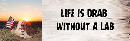 Wall Signs - Dog Themed LIFE IS DRAB WITHOUT A LAB (LAB FLAG)