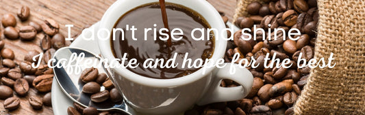 Wall Sign - Coffee Themed I DON'T RISE AND SHINE I CAFFEINATE AND HOPE FOR THE BEST