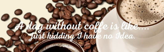 Wall Sign - Coffee Themed A DAY WITHOUT COFFEE IS LIKE… JUST KIDDING I HAVE NO IDEA