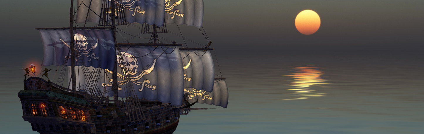 Location Customizable Mini Thin - Nautical Backgrounds PIRATE SHIP