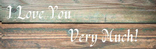 Wall Sign - Romance Theme I LOVE YOU VERY MUCH (WOOD)