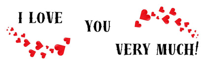 Wall Sign - Romance Theme I LOVE YOU VERY MUCH (HEARTS)
