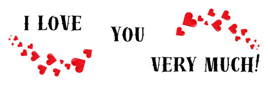 Wall Sign - Romance Theme I LOVE YOU VERY MUCH (HEARTS)