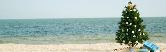 Location Customizable Wall Thin - Christmas Backgrounds CHRISTMAS TREE ON BEACH