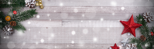 Location Customizable Mini Shelf Sitter - Christmas Backgrounds DISTRESSED WOOD WITH GREENERY AND STAR