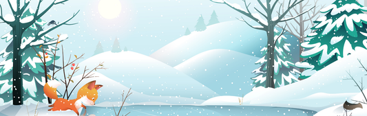 Location Customizable Mini Shelf Sitter - Christmas Backgrounds FOX CHRISTMAS