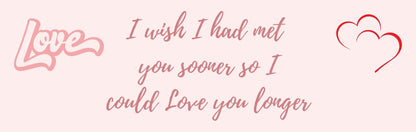 Wall Sign - Romance Theme I WISH I HAD MET YOU SOONER SO I COULD LOVE YOU LONGER