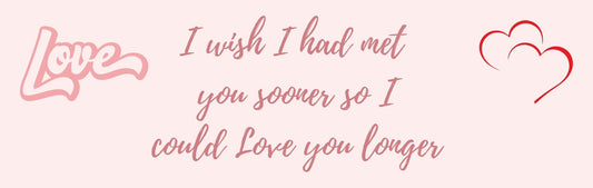 Wall Sign - Romance Theme I WISH I HAD MET YOU SOONER SO I COULD LOVE YOU LONGER