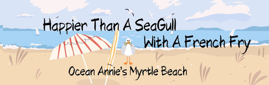 Wall Sign - Beach Theme HAPPIER THAN A SEA GULL WITH A FRENCH FRY