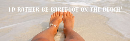 Wall Sign - Beach Theme I'D RATHER BE BAREFOOT ON THE BEACH
