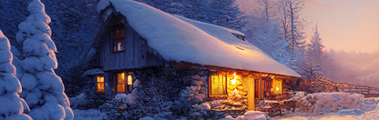 Location Customizable Mini Shelf Sitter - Christmas Backgrounds CHRISTMAS CABIN