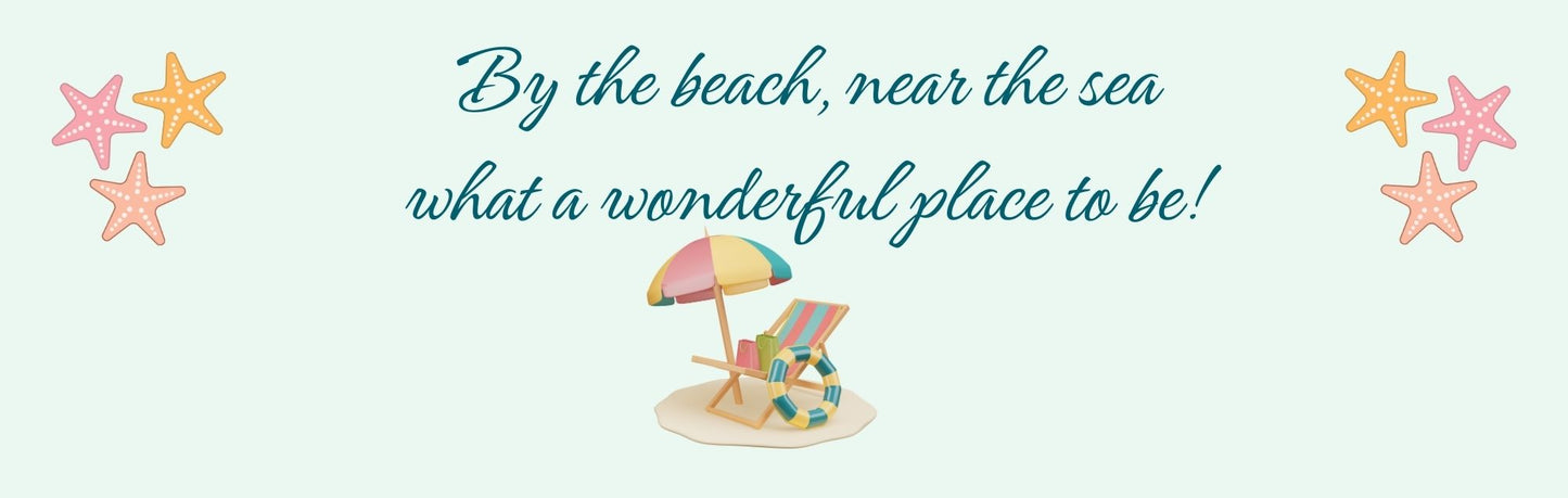 Wall Sign - Beach Theme BY THE BEACH NEAR THE SEA WHAT A WONDERFUL PLACE TO BE
