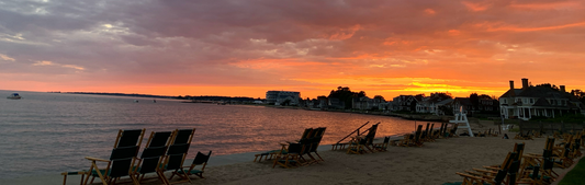 Location Customizable Mini Thin - Ocean Backgrounds BEACH CHAIRS AT SUNSET