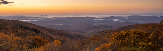 Location Customizable Wall Signs - Mountain Backgrounds FALL MOUNTAINS WITH SUNSET