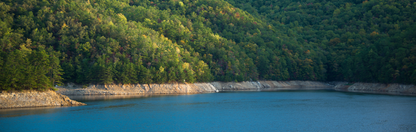 Location Customizable Wall Signs - Lakes Backgrounds LAKE WITH ROCKY SHORE