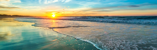 Location Customizable Wall Signs - Beach Backgrounds BEACH WAVES SUNSET