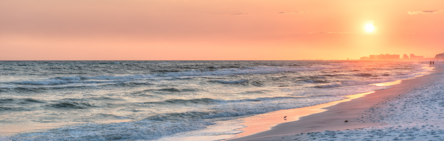 Location Customizable Mini Thin - Beach Backgrounds BEACH WAVES ORANGE SKY