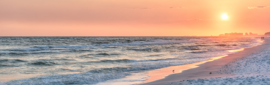Location Customizable Mini Thin - Beach Backgrounds BEACH WAVES ORANGE SKY