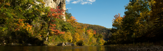 Location Customizable Wall Signs - Lakes Backgrounds FALL LAKE BENEATH ROCKY CLIFF