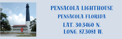 Location Customizable Mini Wall Sign - Lighthouse Backgrounds PENSACOLA LIGHTHOUSE