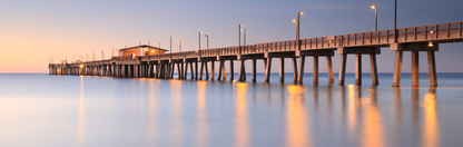 Location Customizable Mini Shelf Sitter - Piers & Boardwalk Backgrounds PIER AT NIGHT