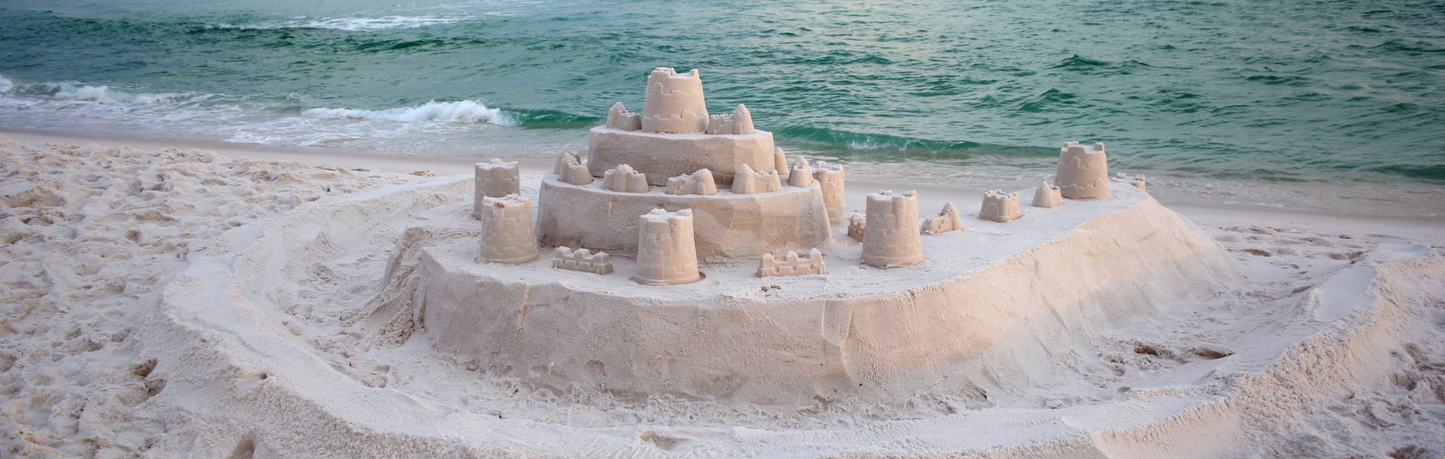 Location Customizable Wall Signs - Beach Backgrounds SANDCASTLE