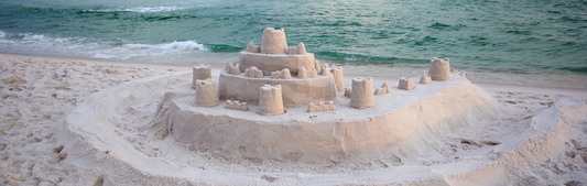 Location Customizable Wall Signs - Beach Backgrounds SANDCASTLE