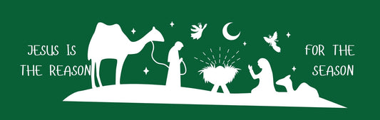 Wall Sign - Christmas Theme OPEN NATIVITY GREEN