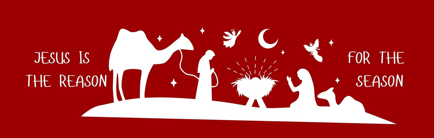 Magnet - Christmas Theme OPEN NATIVITY RED