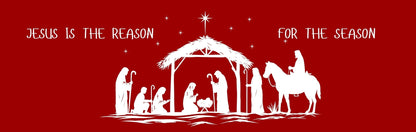 Wall Sign - Christmas Theme NATIVITY WITH HORSE RED