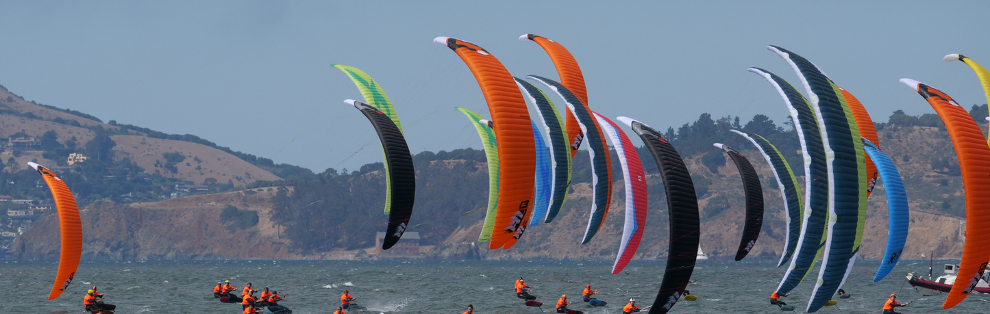 Location Customizable Mini Thin - Water Sports Backgrounds KITE SURFERS READY IN THE WATER