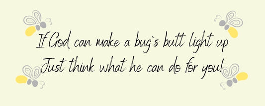 Magnet - Religious Theme IF GOD CAN MAKE A BUG'S BUTT LIGHT UP JUST THINK WHAT HE CAN DO FOR YOU