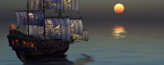 Location Customizable Magnet - Nautical Backgrounds PIRATE SHIP