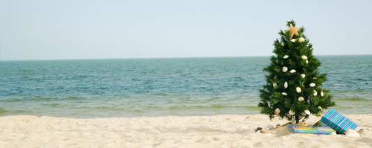 Location Customizable Magnet - Christmas Backgrounds CHRISTMAS TREE ON BEACH