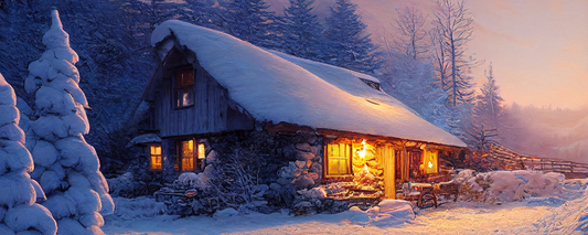 Location Customizable Magnet - Christmas Backgrounds CHRISTMAS CABIN