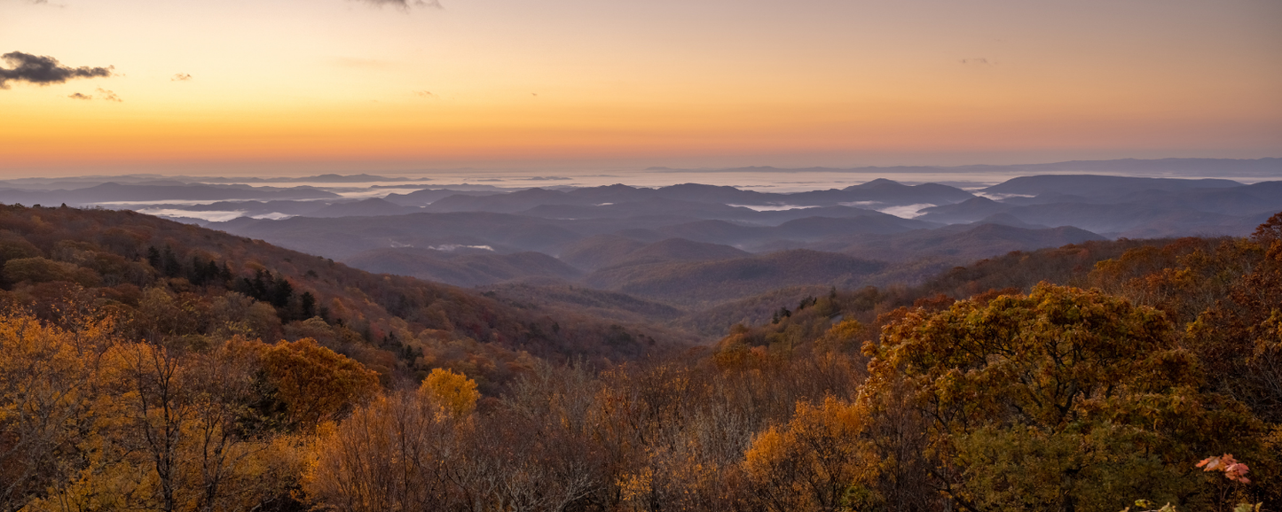 Location Customizable Magnet - Mountain Backgrounds FALL MOUNTAINS WITH SUNSET