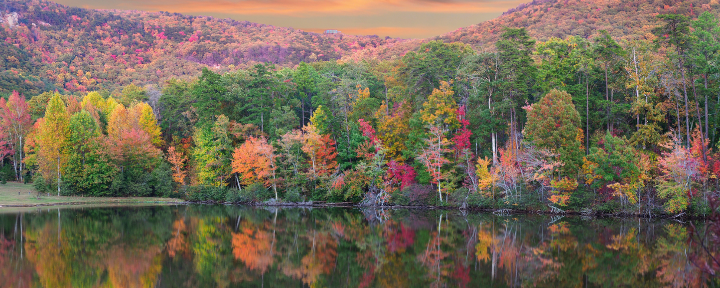 Location Customizable Magnet - Lake Backgrounds LAKE WITH FALL TREES