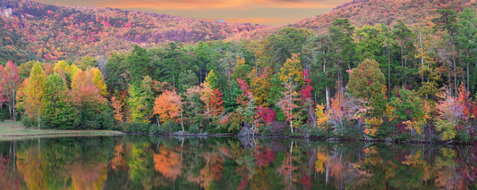 Location Customizable Magnet - Lake Backgrounds LAKE WITH FALL TREES