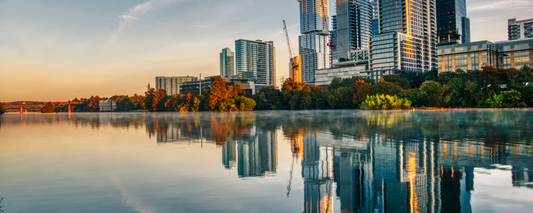 Location Customizable Magnet - Lake Backgrounds CITY BY THE LAKE