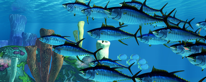 Location Customizable Magnet - Ocean Backgrounds BLUE FISH