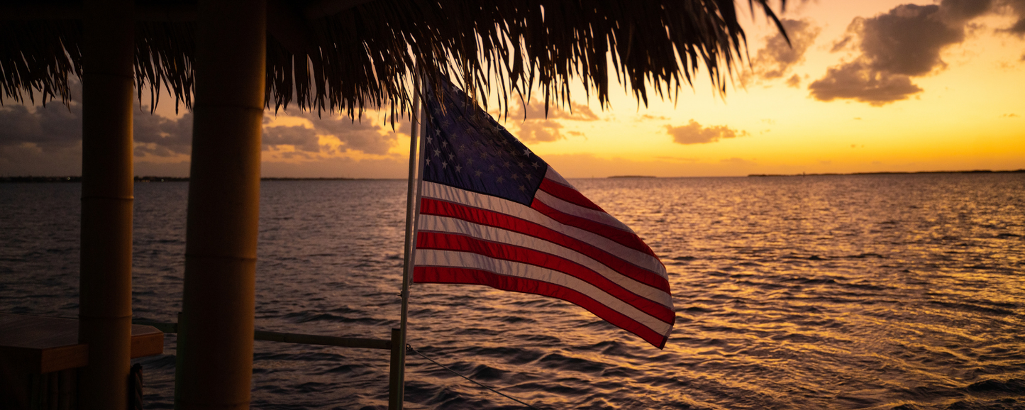 Location Customizable Magnet - Americana Backgrounds AMERICAN FLAG AT SUNSET