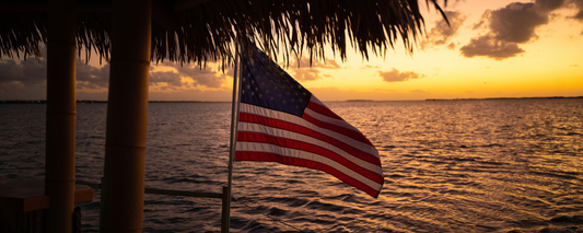 Location Customizable Magnet - Americana Backgrounds FLYING AMERICAN FLAG