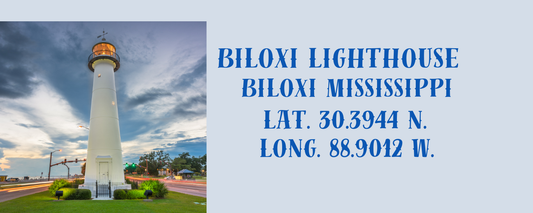 Location Customizable Magnet - Lighthouse Backgrounds BILOXI LIGHTHOUSE