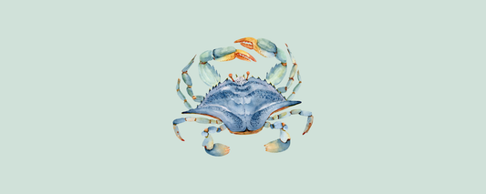Location Customizable Magnet - Ocean Backgrounds DRAWN BLUE CRAB