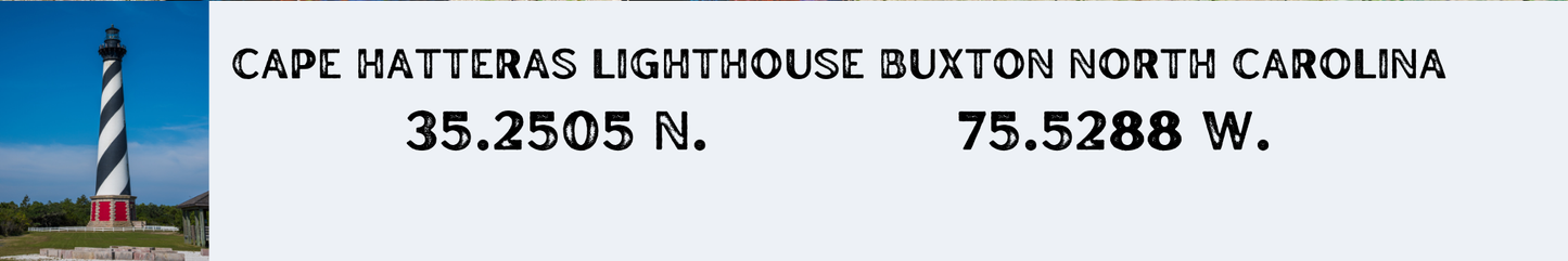 Location Customizable Shelf Sitters - Lighthouse Backgrounds CAPE HATTERAS LIGHTHOUSE WHITE BG
