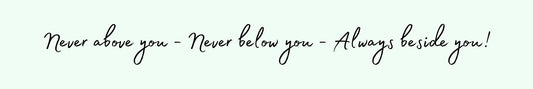 Shelf Sitter - Romance Theme NEVER ABOVE YOU - NEVER BELOW YOU - ALWAYS BESIDE YOU!