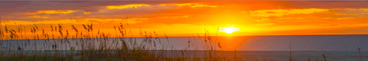 Location Customizable Shelf Sitters - Beach Backgrounds SUNSET OVER WATER