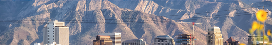 Location Customizable Shelf Sitters - Mountains Backgrounds CITY WITH MOUNTAINS